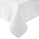 Laura Ashley Harper Gladde stoffen tafelkleed voor eetkamer, formeel of casual, vakantie, banket, bruiloft, feest, 152,4 x 213,4 cm, wit
