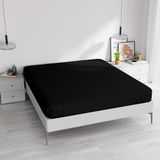 Hoeslaken Elegant Hoeslaken, 35 cm, Zwart, Tweepersoonsbed