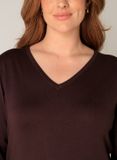 Base Level Curvy Anine Trui - Brown - maat 2(50)