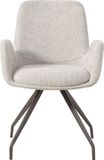 PTMD Eetkamerstoel Athena Beige Stof Metaal 63x60x86.5cm