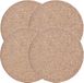 Zeller Dikke Kurken Dikke Kurken pannenonderzetters rond - 4x - lichtbruin - D23 x 1 cm - Pannen/schalen
