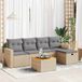 Maison Exclusive - Ensemble de meubles de jardin 6 pièces avec canapé et coussins, beige, en polyrotin