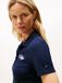 Tommy Hilfiger Script Polo à manches courtes coupe ajustée Bleu XS Femme