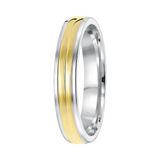 Lucardi Heren Vriendschapsring San Sebastian - Ring - Echt Zilver - Zilver en Goudkleurig