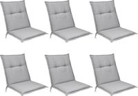 Beautissu Base NL Set 6x Tuinkussens Lage Rug 100 x 50 x 6 cm Kussens Grijs