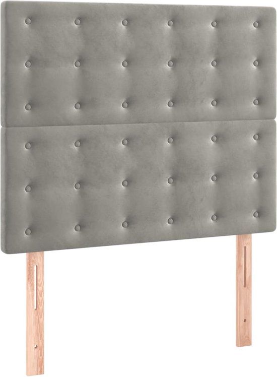 vidaXL Hoofdbord Lichtgrijs Fluweel 80x5x118/128 cm