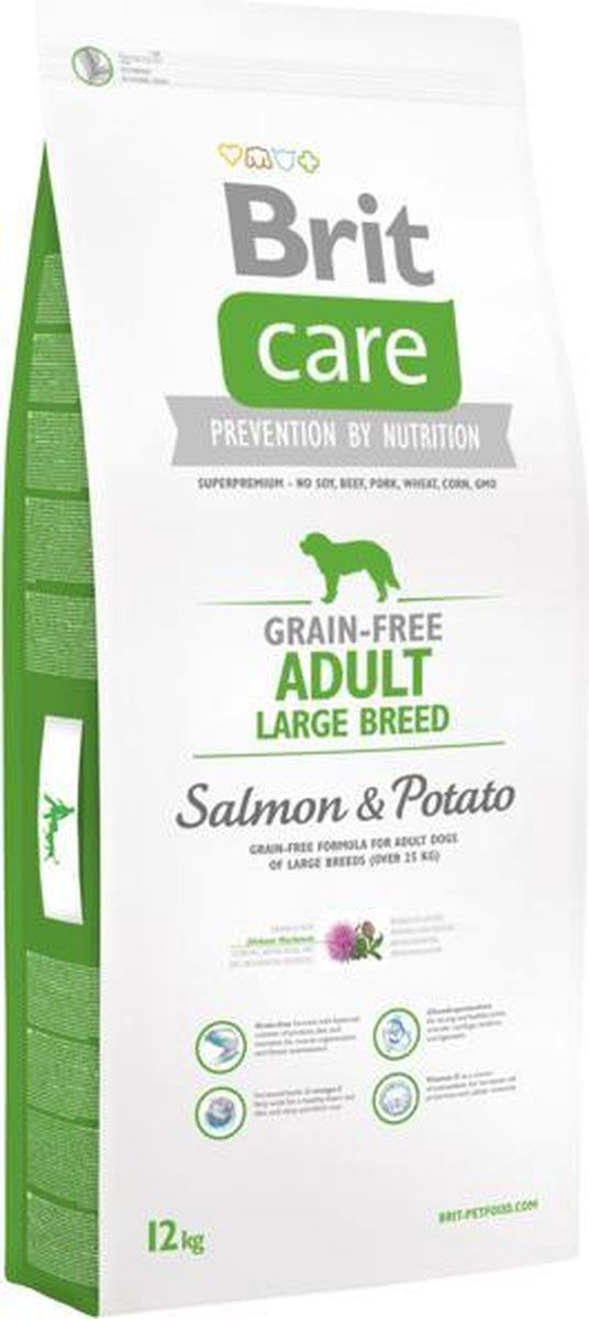 Brit Care Grain Free Adult Large Breed Salmon & Potato 12 kg - Hond