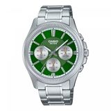 Casio Collection - Horloge - Quartz - Stalen Kast - Groene Wijzerplaat