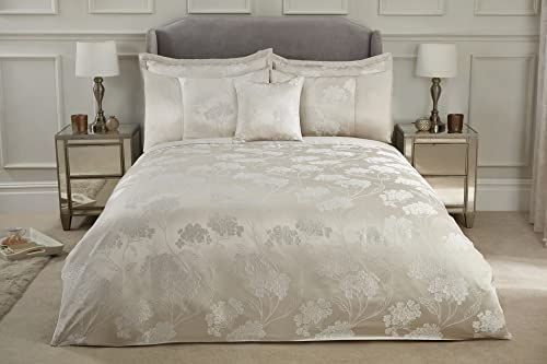 Emma Barclay Blossom - Versierd Jacquard Dekbed Set in Crème - Eenpersoons
