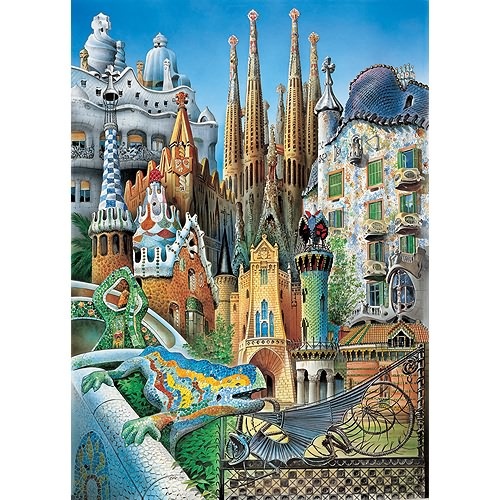 Educa Miniatuur puzzel - Collage Gaudi - 1000