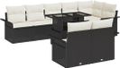 vidaXL Banc de jardin - Set - avec - coussin - 9 - pcs - Noir - poly - rotin