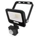 EMOS - LED aluminium spot GLARO 10 W met sensor - IP54 waterdicht voor vochtige ruimtes en buiten - superhelder 1000 lm, neutraal wit 4000 K, levensduur 20.000 h - 20 cm rubberen aansluitkabel - zwart
