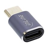 InLine USB4-adapter, USB Type-C stekker/bus, aluminium, grijs