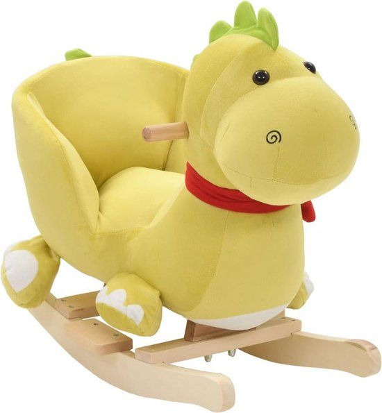 vidaXL Hobbeldier draak met rugleuning 60x32x53 cm pluche limegroen