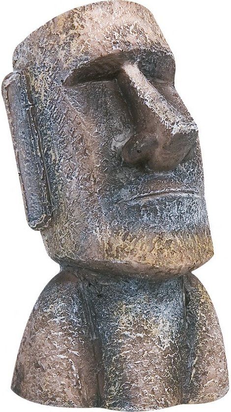FLAMINGO Aquarium Decoratie Moai - M - Grijs;Bruin