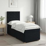 vidaXL Boxspringbed met matras met hoofdeinde Zwart 90 x 200 cm Stof