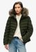 Superdry Gewatteerde Fuji-jas met capuchon van imitatiebont Dames Surplus Goods Olive Green