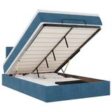 VidaXL Ottomaanse bedframe met matras, donkerblauw, 180 x 200 cm, fluweel