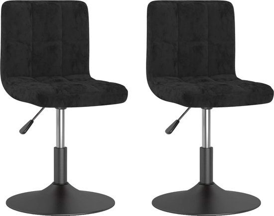 vidaXL Eetkamerstoelen draaibaar 2 stuks fluweel zwart