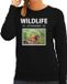 Bellatio Decorations Wildlife of the World Dieren foto sweater Eekhoorn - Zwart - Dames - Cadeau trui Eekhoorns liefhebber - Maat XXL