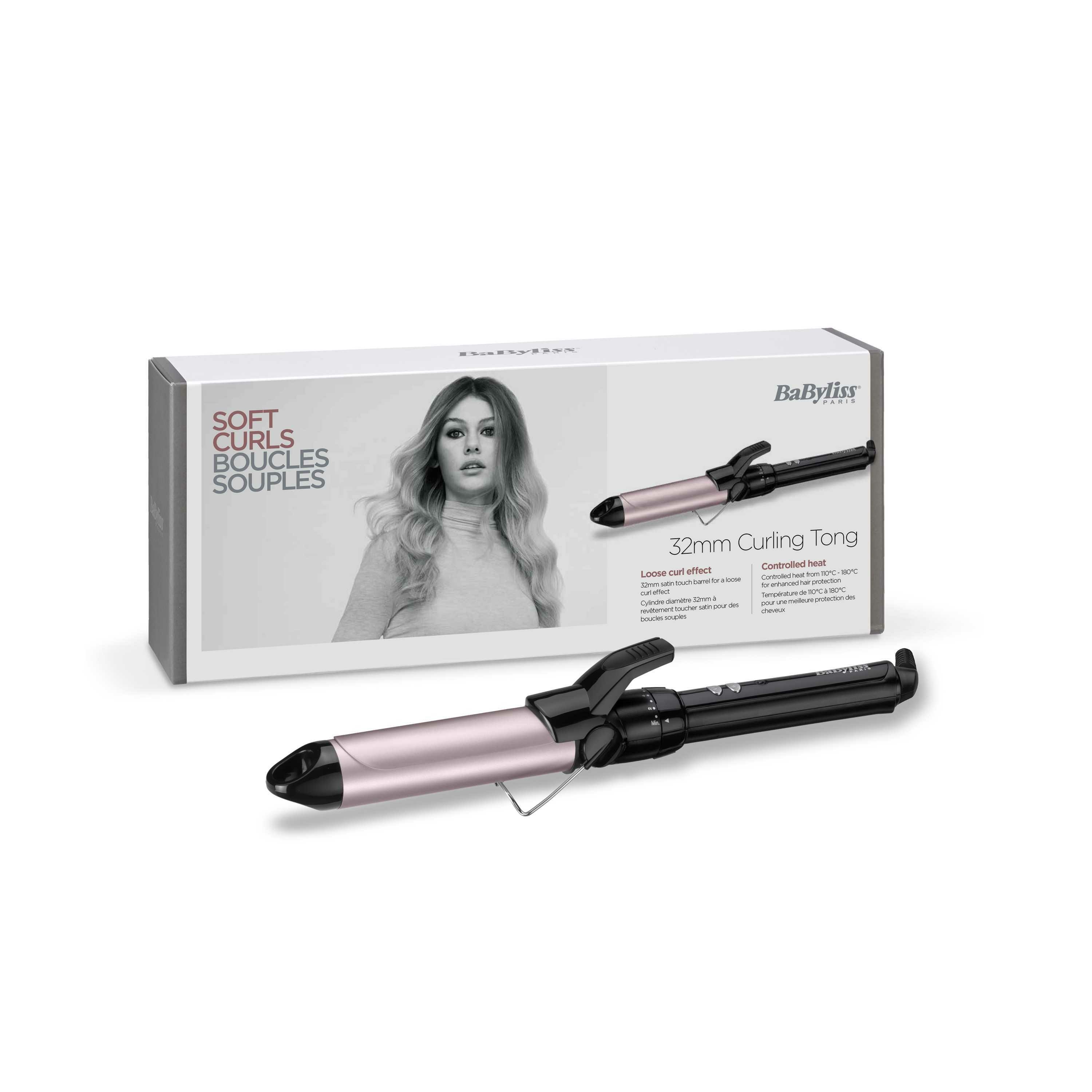 BaByliss Pro 180 Sublim'Touch 32 mm Krultang - Zwart/Roze