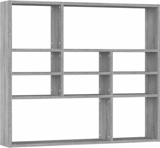 vidaXL Wandschap 90x16x78 cm Bewerkt Hout Grijs Sonoma Eikenkleurig
