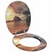 vidaXL Toiletbril Oranje 44 x 38 cm Bewerkt Hout