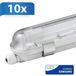 HOFTRONIC 10x LED TL armatuur 150cm - 24 Watt - 3000K warm wit - IP65 waterdicht