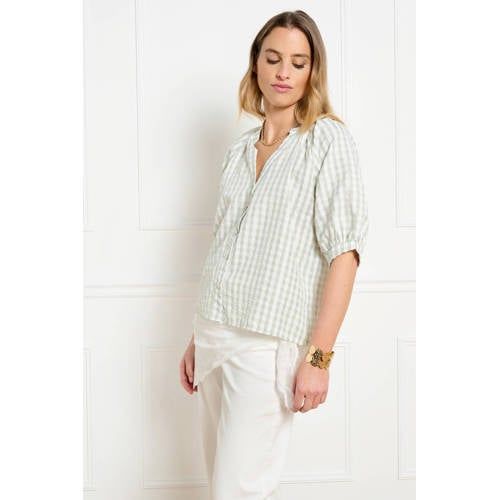 LOLALIZA geruit blouse groen