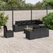 Maison Exclusive - Ensemble de meubles de jardin 9 pièces avec canapé et coussins, noir, en polyrotin