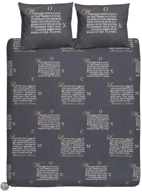 Cinderella Lyrics Dekbedovertrek - Eenpersoons - 140x200/220 cm - Antraciet