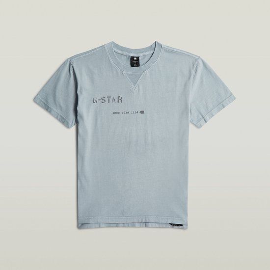 G-Star NIFOUS R T SS Heren T-shirt Katoen Lichtblauw Maat 12