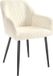 SONGMICS LDC087WD01 Eetkamerstoel, Keukenstoel, Fauteuil, Corduroy, Gestoffeerde Stoel met Armleuningen, Loungestoel, Draagvermogen 120 kg, Metalen Poten, voor Eetkamer, Keuken, Crème Wit-Inkt Zwart