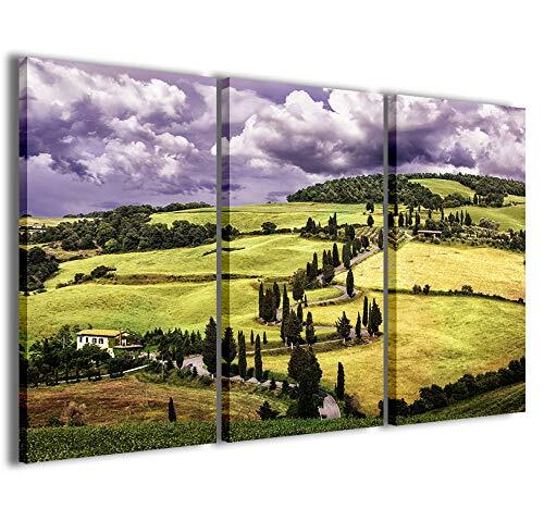 Stampe su Tela Foto's op canvas, Toskana X moderne afbeeldingen op 3 panelen, klaar om op te hangen, 100 x 70 cm