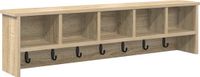 vidaXL Wandkapstok met plank, Sonoma eiken, 100 x 16 x 26 cm