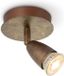 Home Sweet Home Curl LED Wandspot - Brons - Dimbaar - GU10