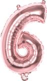Boland Folieballon '6' roségoud (36 cm)