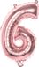 Boland Folieballon '6' roségoud (36 cm)