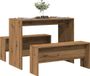 Maison Exclusive - Ensemble de salle à manger 3 pièces avec banc, finition : placage bois style "Artisan Chêne