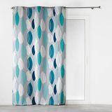 COTON D'INTERIEUR LEAFY 1606475 Ooggordijn Katoen Blauw 140 x 240 cm
