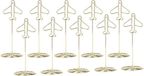 Jhubers Goods Metalen Berichtclip Fotohouder voor Buskaarten - Goud - 10 Stuks - Desktop Vliegtuig Design