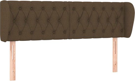 VidaXL Hoofdeind & Voeteind Donkerbruin Polyester Hout 1470 mm x 230 mm x 780 mm