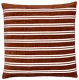 HEMA Housse de coussin 50x50 terracotta velours avec rayures (terra)