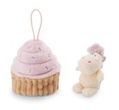 NICI 61913 Knuffeldier eenhoorn Creamy Pink 10 cm in cupcake met lus, kleurrijk, zacht pluchen dier, schattig knuffeldier om te knuffelen en te spelen, leuk cadeau-idee voor kinderen en volwassenen