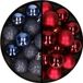 Merkloos / Sans marque Billiet - Vanlaere Kerstballen 36x stuks - 3 en 4 cm - donkerblauw en donkerrood - kunststof