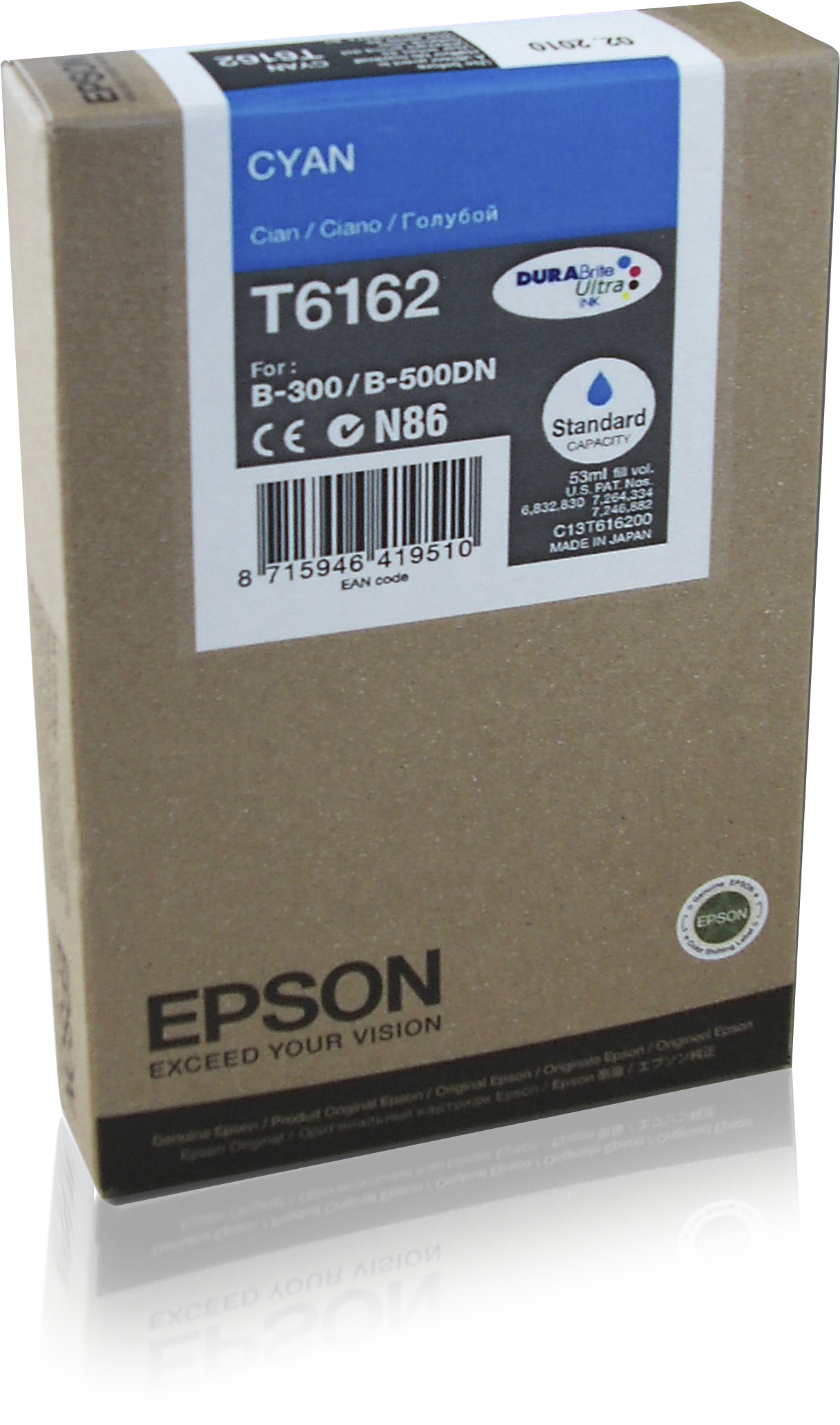 Epson Inkt tank Cyan T6162 DURABrite Ultra Ink