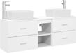 vidaXL Badkamerkastenset 3 st Wit 136 x 35 x 80 cm Bewerkt hout