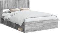 vidaXL Bedframe met opbergruimte en hoofdbord Grijs Sonoma