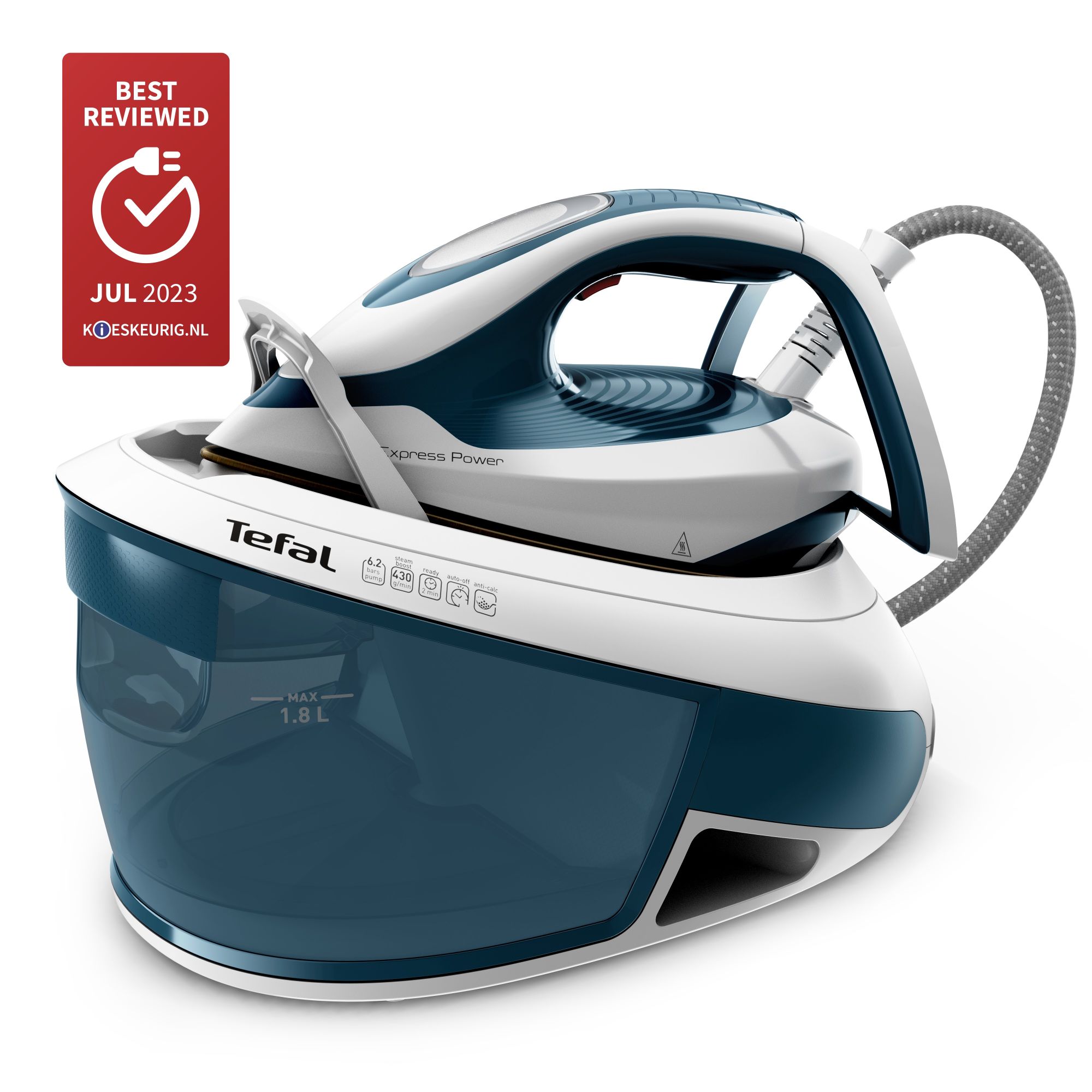 Tefal Express Power SV8111 Stoomgenerator - 2800W - 1.8L - Blauw/Wit