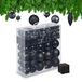 Relaxdays Kerstballen, 110 stuks, kunststof, D: 8 cm, kerstboomdecoratie, met slinger, zwart